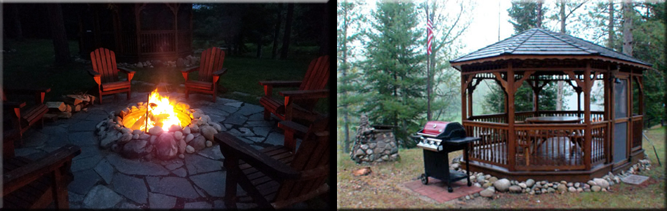 View from Cabin to River and Gazebo